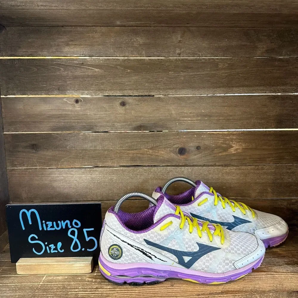 Womens Mizuno Wave Rider 17 White Athletic Running Sneakers Shoes Size 8.5 M GUC